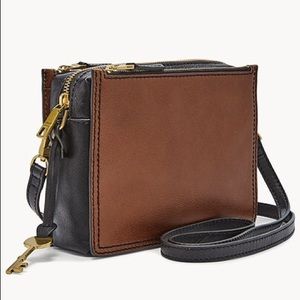 Fossil Campbell Crossbody Bag - Brown & Black